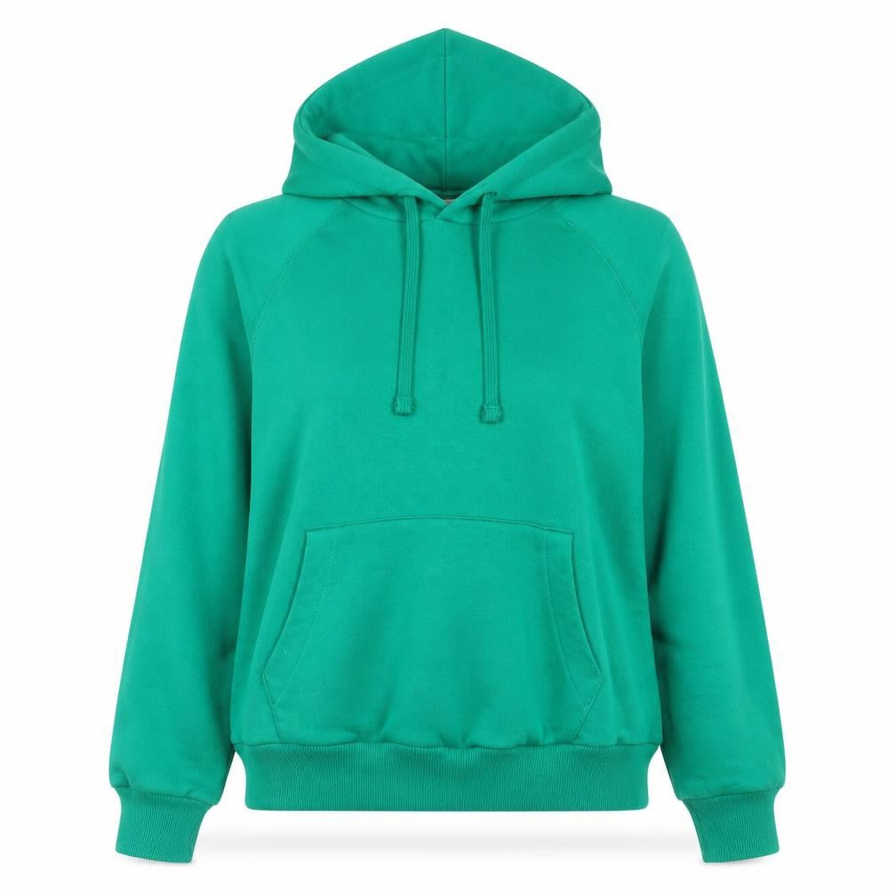 Front view of Next Women's Green Pullover Hoodie, size M, Cotton Blend Casual