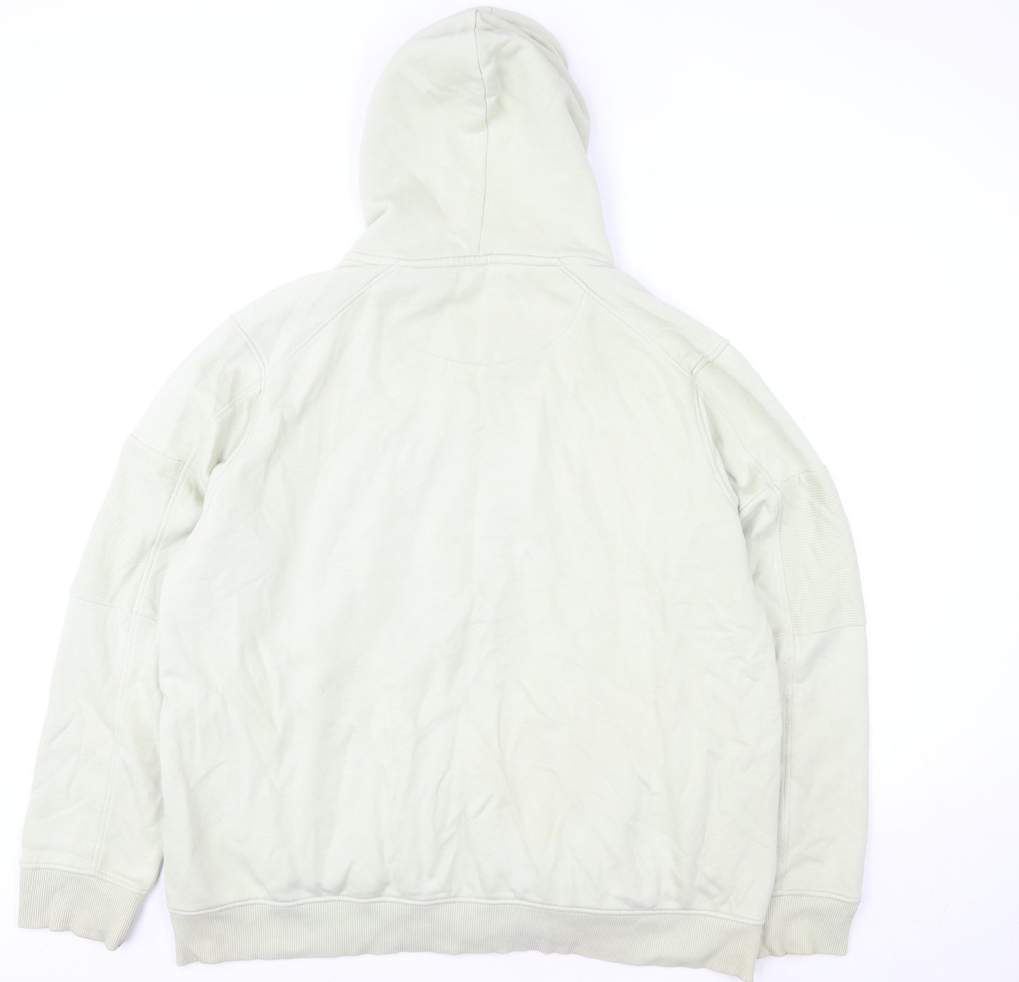 Tu Man Beige XL Hooded Full Zip Cotton Blend Men's Lightweight Jacket
