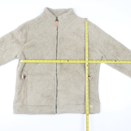 Country Rose Women Beige Full Zip Fleece Sweatshirt Size M