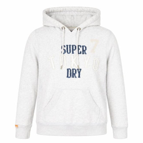 Superdry Women Grey Pullover Hoodie Size L Embroidered Tokyo 7 Design