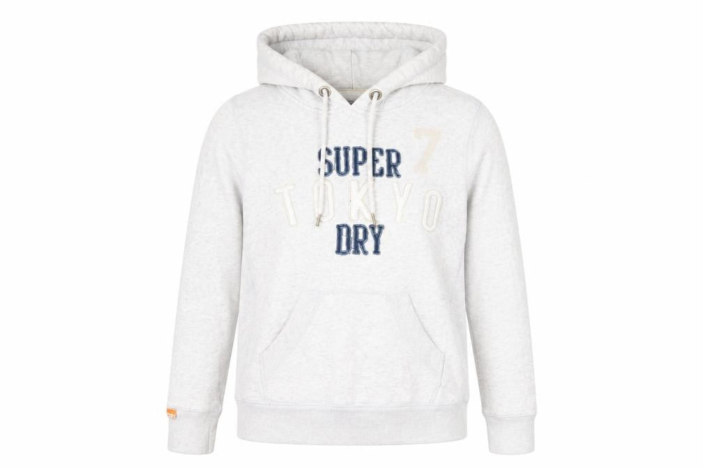 Superdry Women Grey Pullover Hoodie Size L Embroidered Tokyo 7 Design