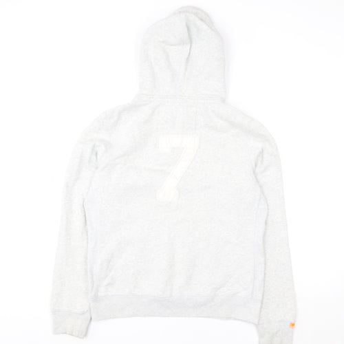 Superdry Women Grey Pullover Hoodie Size L Embroidered Tokyo 7 Design