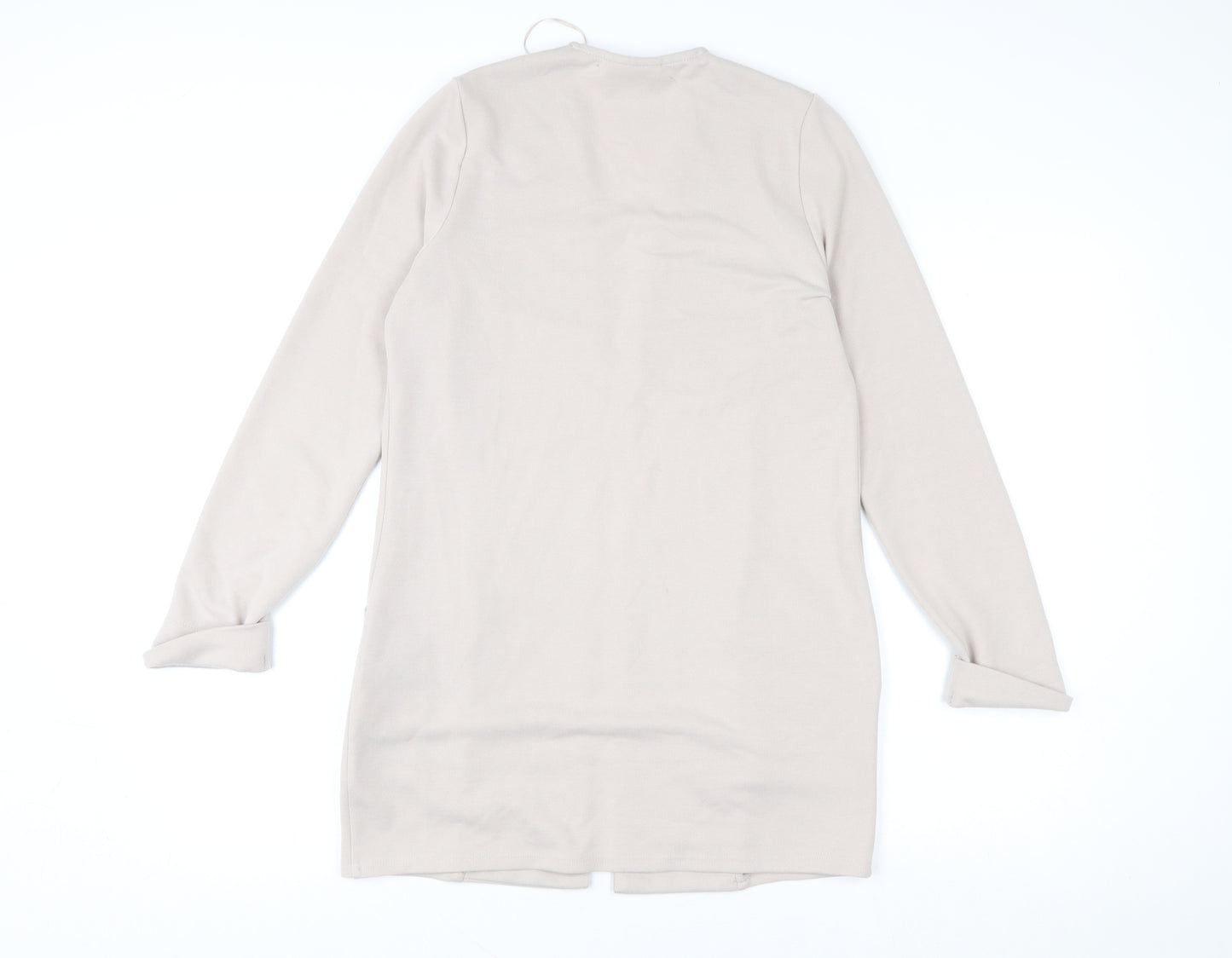 Wallis Women Beige V-Neck Long Sleeve Open Cardigan Size 8