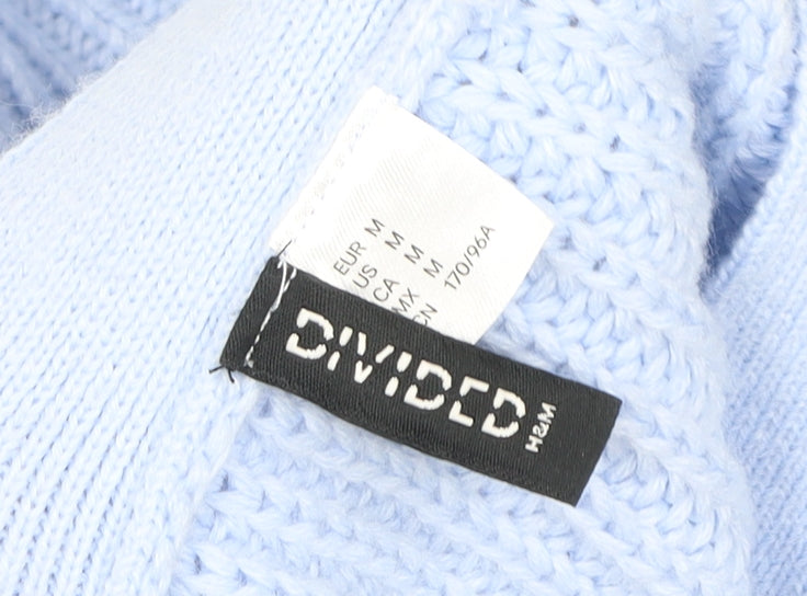 H&M Divided Women Blue Wrap Knit Jumper Size M