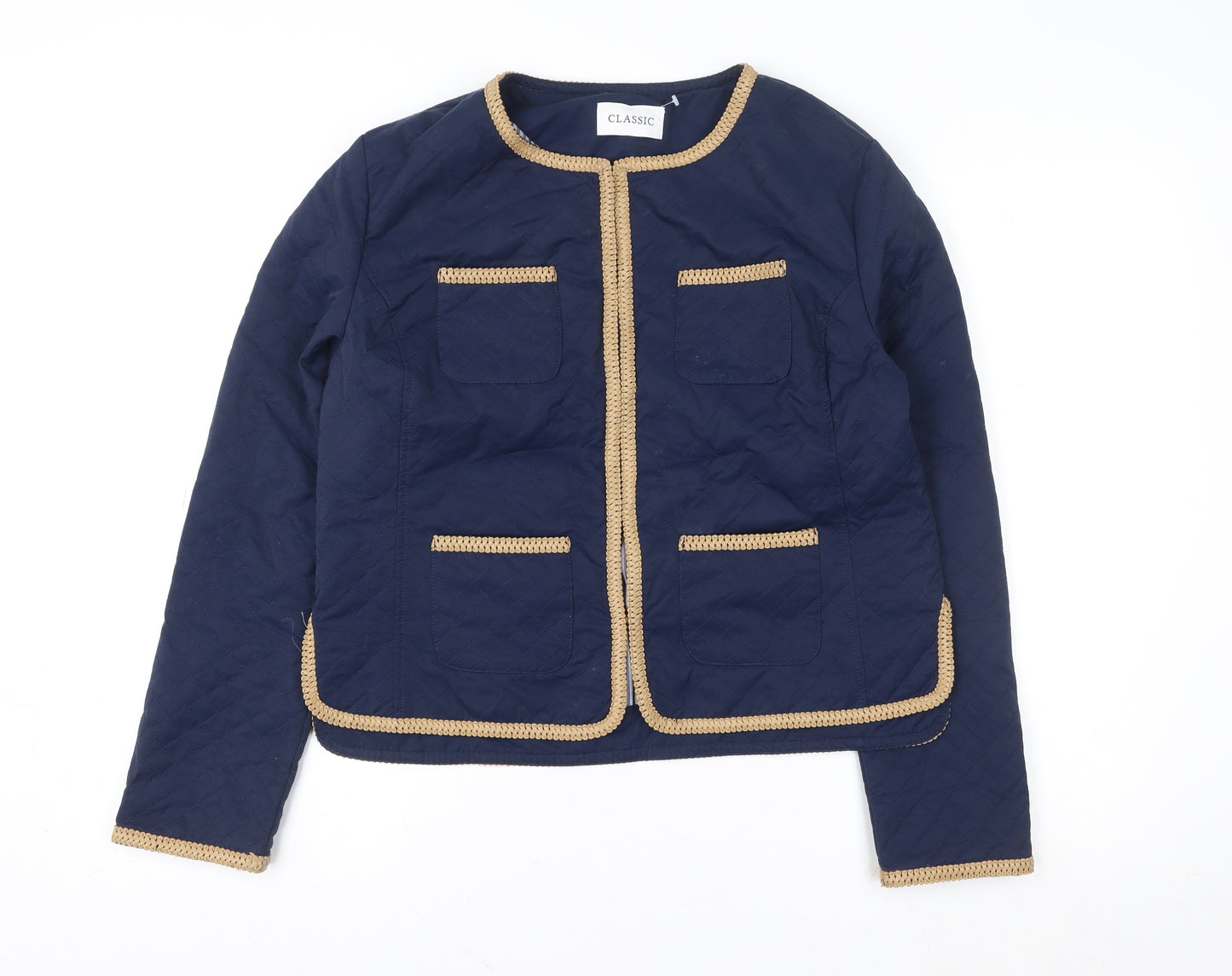 Marks and Spencer Women Blue Quilted Classic Short Jacket Size 12