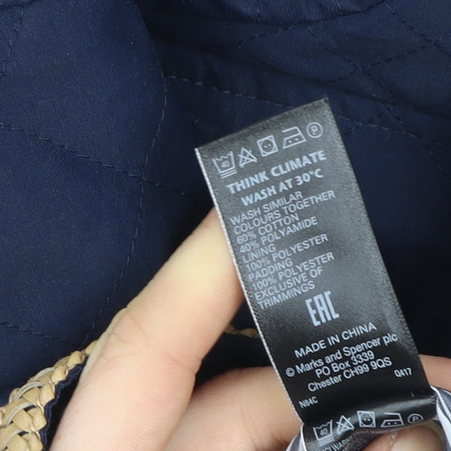Marks and Spencer Women Blue Quilted Classic Short Jacket Size 12