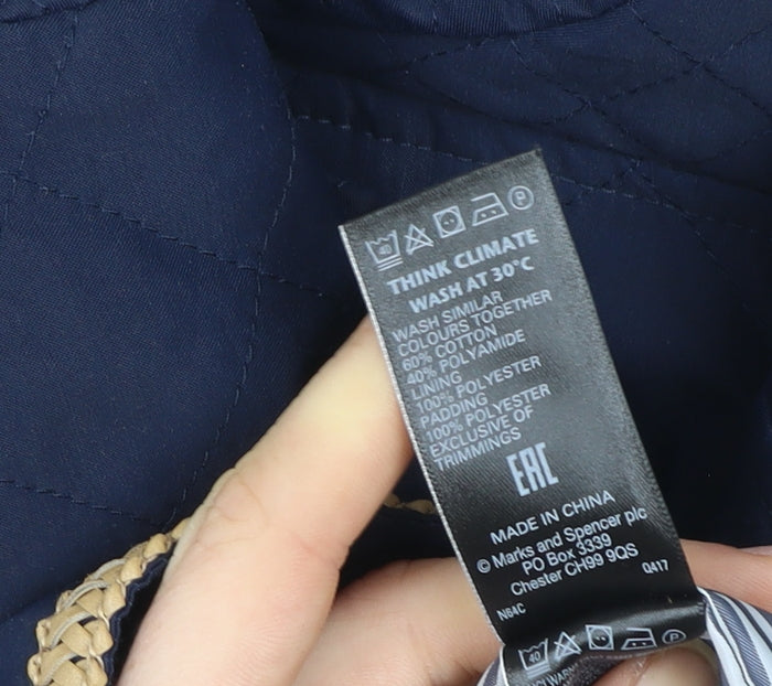 Marks and Spencer Women Blue Quilted Classic Short Jacket Size 12