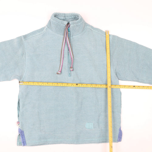 Deal Women’s Blue 1/4 Zip Hoodie Pullover L Cotton Casual Top