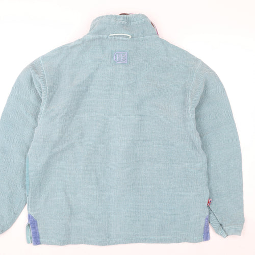 Deal Women’s Blue 1/4 Zip Hoodie Pullover L Cotton Casual Top