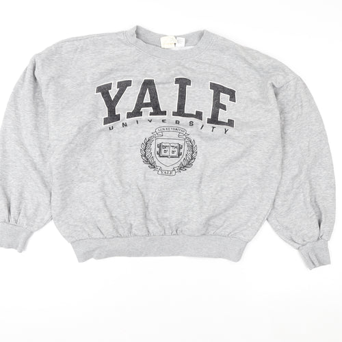 H&M Women Grey Yale University Crew Neck Sweatshirt XS