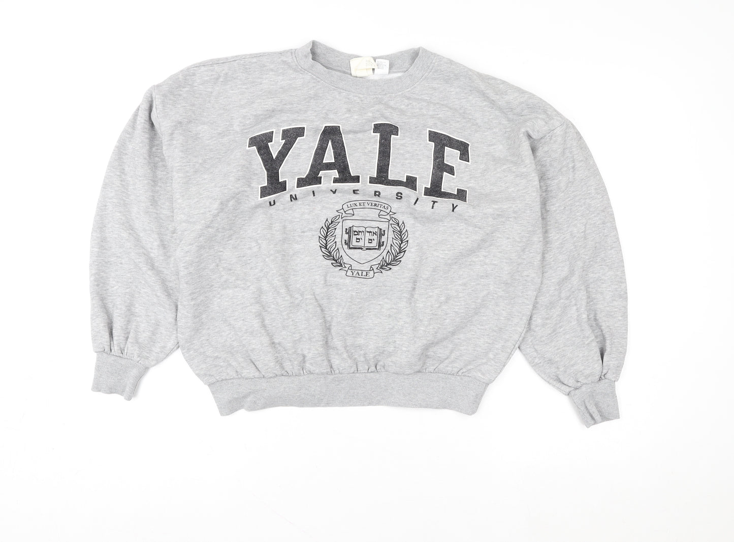 H&M Women Grey Yale University Crew Neck Sweatshirt XS