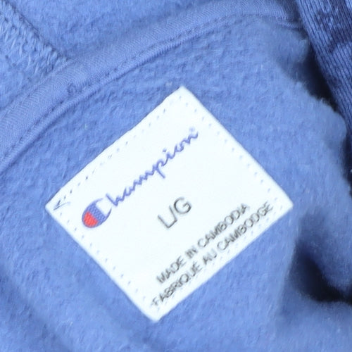 Champion Womens Blue Tie-Dye Pullover Hoodie Size L Cotton Blend