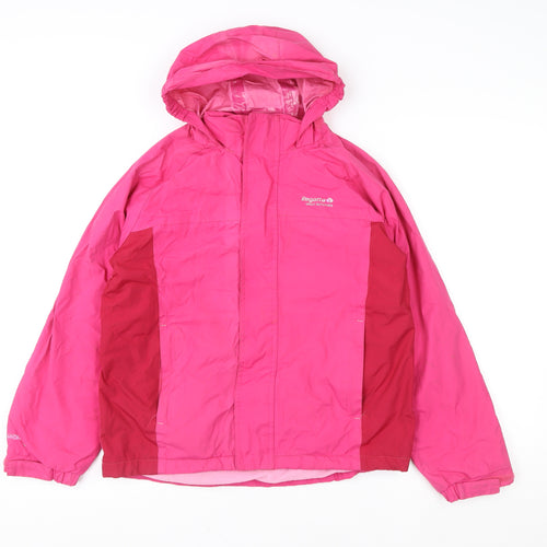 Regatta Teens Pink Waterproof Hooded Rain Jacket Size M