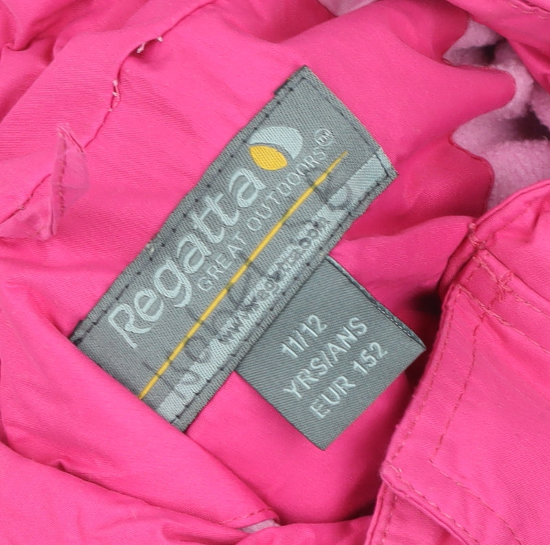 Regatta Teens Pink Waterproof Hooded Rain Jacket Size M
