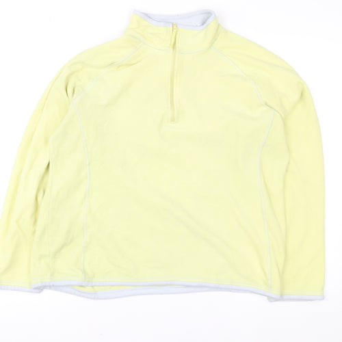 Mountain Warehouse Women Yellow Fleece 1/2 Zip Pullover Size 18