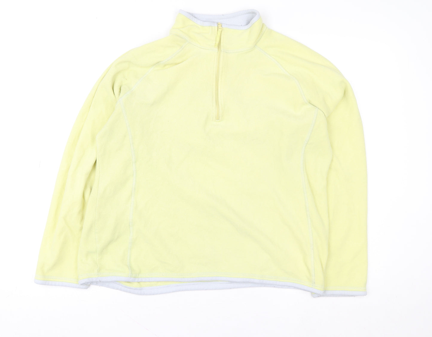 Mountain Warehouse Women Yellow Fleece 1/2 Zip Pullover Size 18