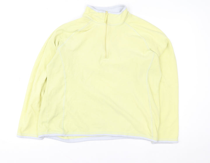 Mountain Warehouse Women Yellow Fleece 1/2 Zip Pullover Size 18