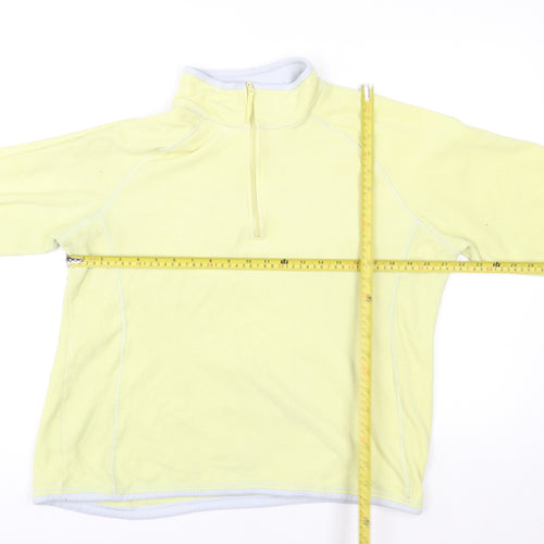 Mountain Warehouse Women Yellow Fleece 1/2 Zip Pullover Size 18