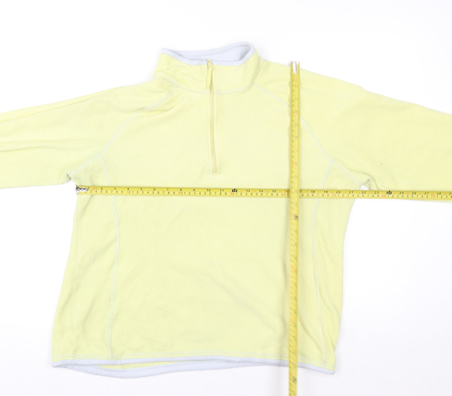 Mountain Warehouse Women Yellow Fleece 1/2 Zip Pullover Size 18