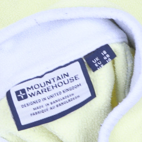 Mountain Warehouse Women Yellow Fleece 1/2 Zip Pullover Size 18