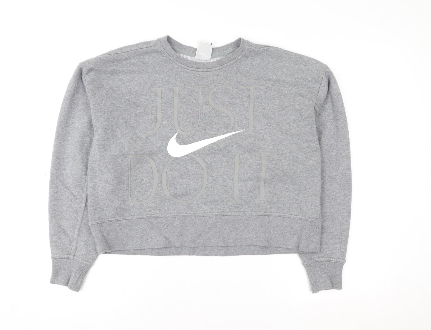 Nike Womens Grey XS Pullover Crew Neck Dri-FIT Sweatshirt