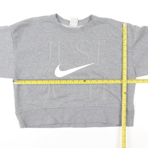 Nike Womens Grey XS Pullover Crew Neck Dri-FIT Sweatshirt