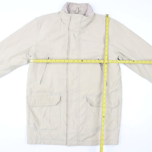 BHS Women Beige Long Parka Jacket Size S Polyester Padded