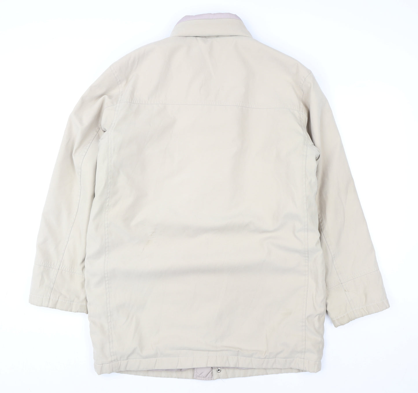 BHS Women Beige Long Parka Jacket Size S Polyester Padded