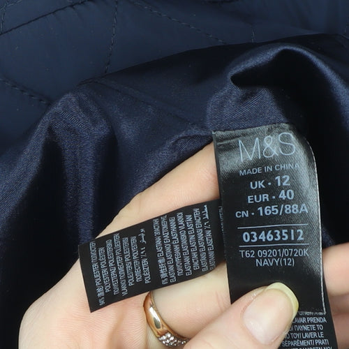 Marks and Spencer Per Una Women's Blue Quilted Jacket UK 12
