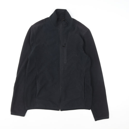 Marks and Spencer Women Black Fleece Full Zip Sweatshirt Size S