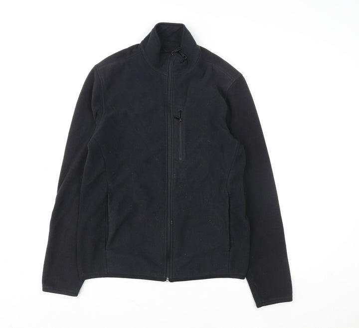 Marks and Spencer Women Black Fleece Full Zip Sweatshirt Size S