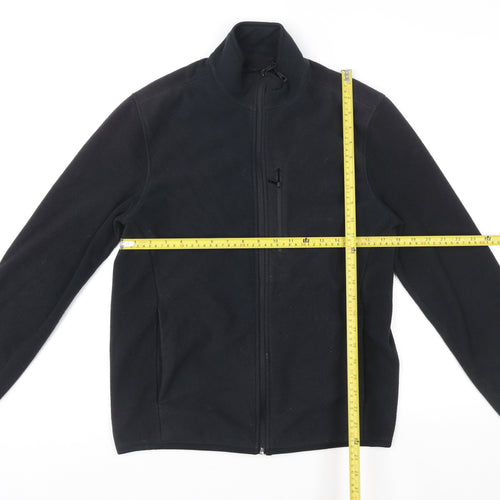 Marks and Spencer Women Black Fleece Full Zip Sweatshirt Size S