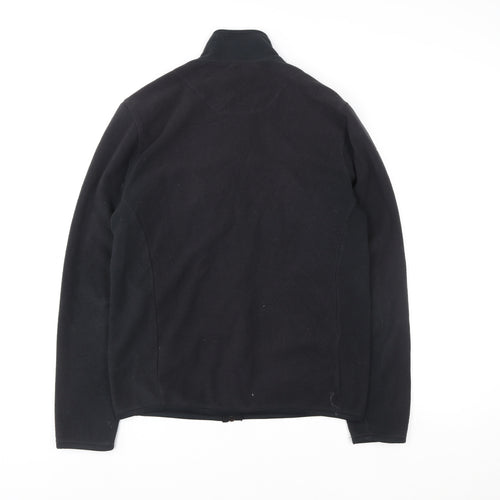 Marks and Spencer Women Black Fleece Full Zip Sweatshirt Size S