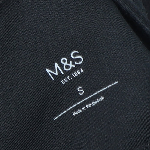 Marks and Spencer Women Black Fleece Full Zip Sweatshirt Size S