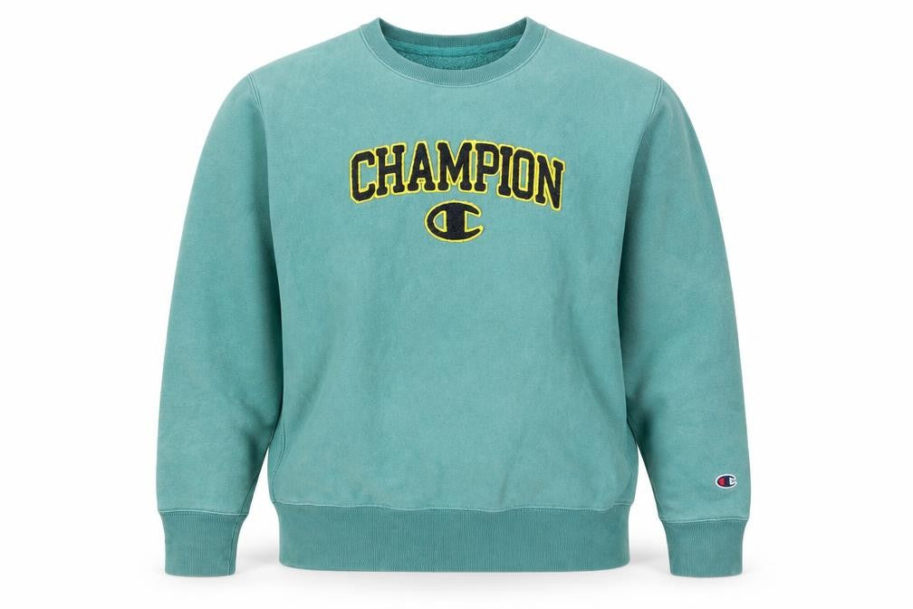 Front view of Champion Women’s Green Small Crew Neck Pullover Sweatshirt