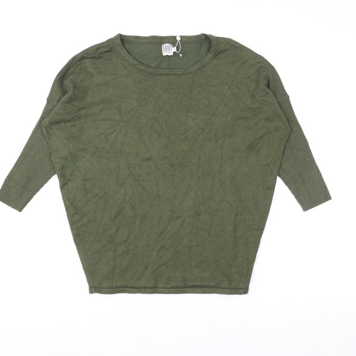 Saint Tropez Women's Green Pullover Sweatshirt Size S