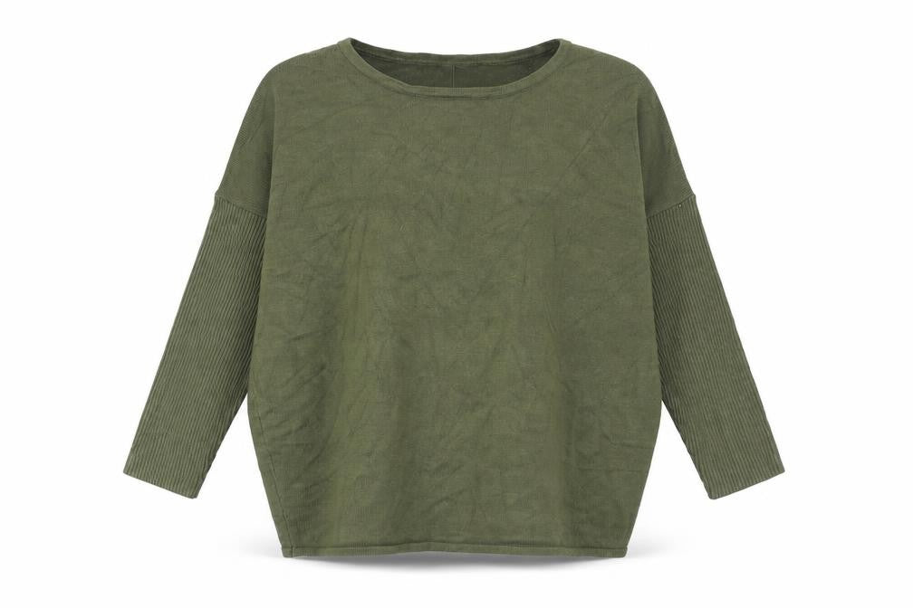 Front view of Saint Tropez Women's Green Pullover Sweatshirt, size S