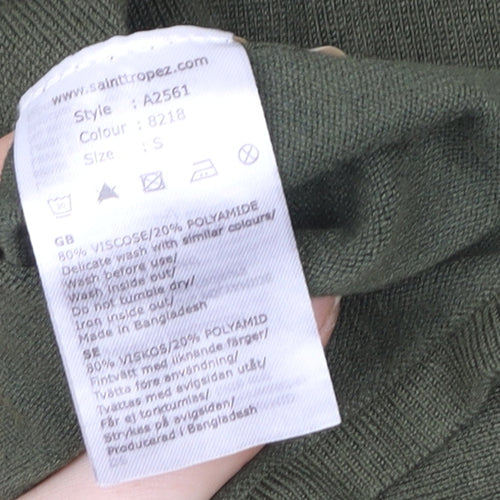Saint Tropez Women's Green Pullover Sweatshirt Size S