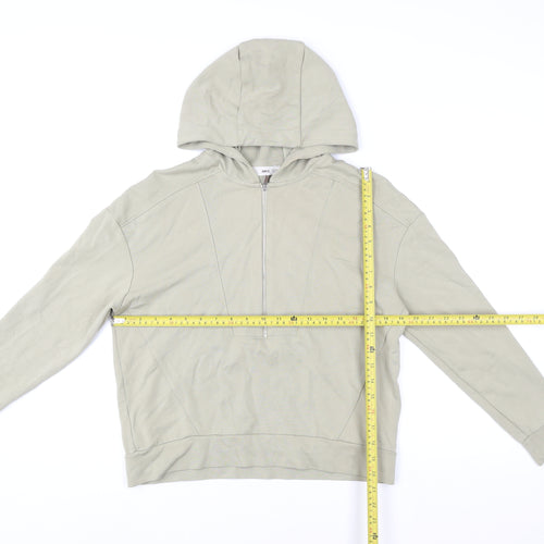 Mango Women’s Beige XS Hoodie Jacket 1/2 Zip Cotton Lightweight