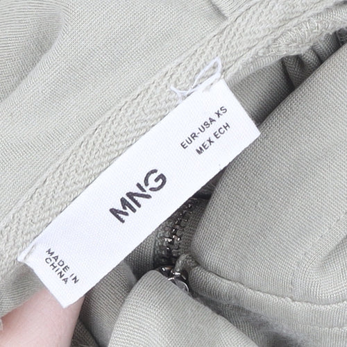 Mango Women’s Beige XS Hoodie Jacket 1/2 Zip Cotton Lightweight