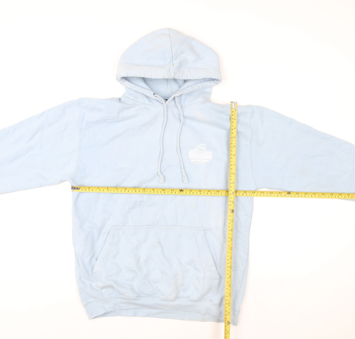 Secret Spot Womens Blue Pullover Hoodie Medium Surf Graphic Cotton Blend