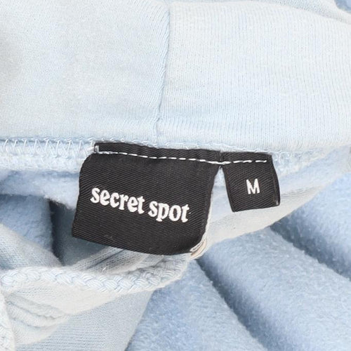 Secret Spot Womens Blue Pullover Hoodie Medium Surf Graphic Cotton Blend