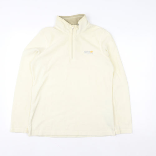 Regatta Great Outdoors Women Beige Fleece 1/4 Zip Pullover UK 10
