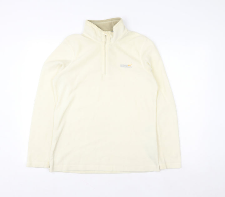 Regatta Great Outdoors Women Beige Fleece 1/4 Zip Pullover UK 10