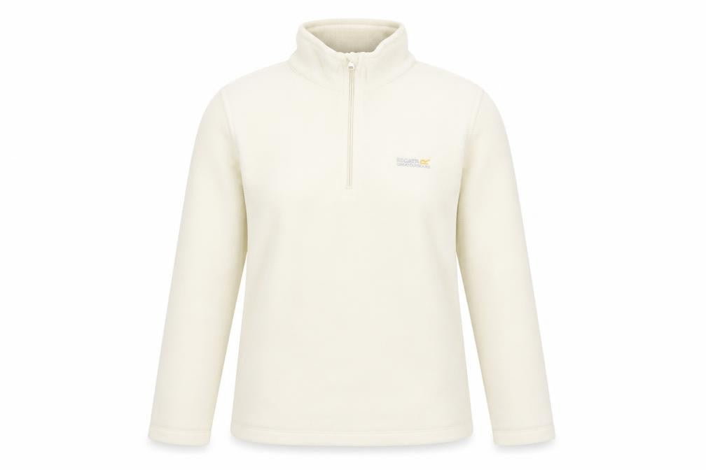 Regatta Great Outdoors Women Beige Fleece 1/4 Zip Pullover UK 10