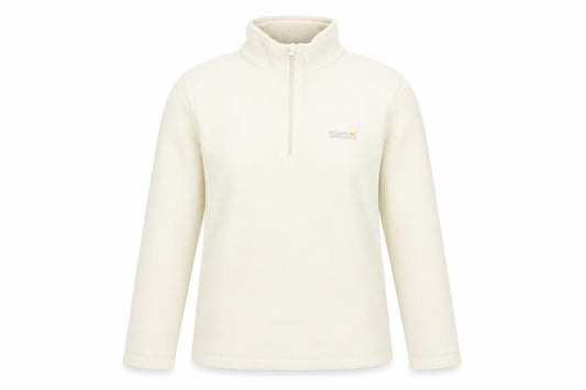 Front view of Regatta Great Outdoors Women Beige Fleece 1/4 Zip Pullover UK 10