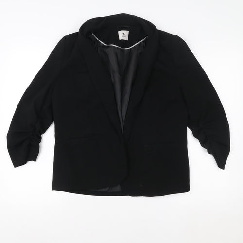 Tu Woman Black Blazer Jacket Size 12 Regular Fit Single-Breasted