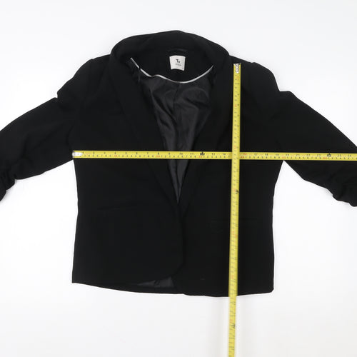 Tu Woman Black Blazer Jacket Size 12 Regular Fit Single-Breasted