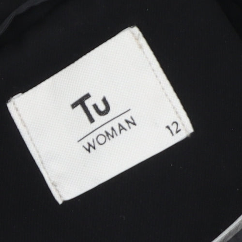 Tu Woman Black Blazer Jacket Size 12 Regular Fit Single-Breasted