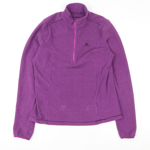 Quechua Women's Purple 1/2 Zip Fleece Pullover Hiking Sweatshirt Size M